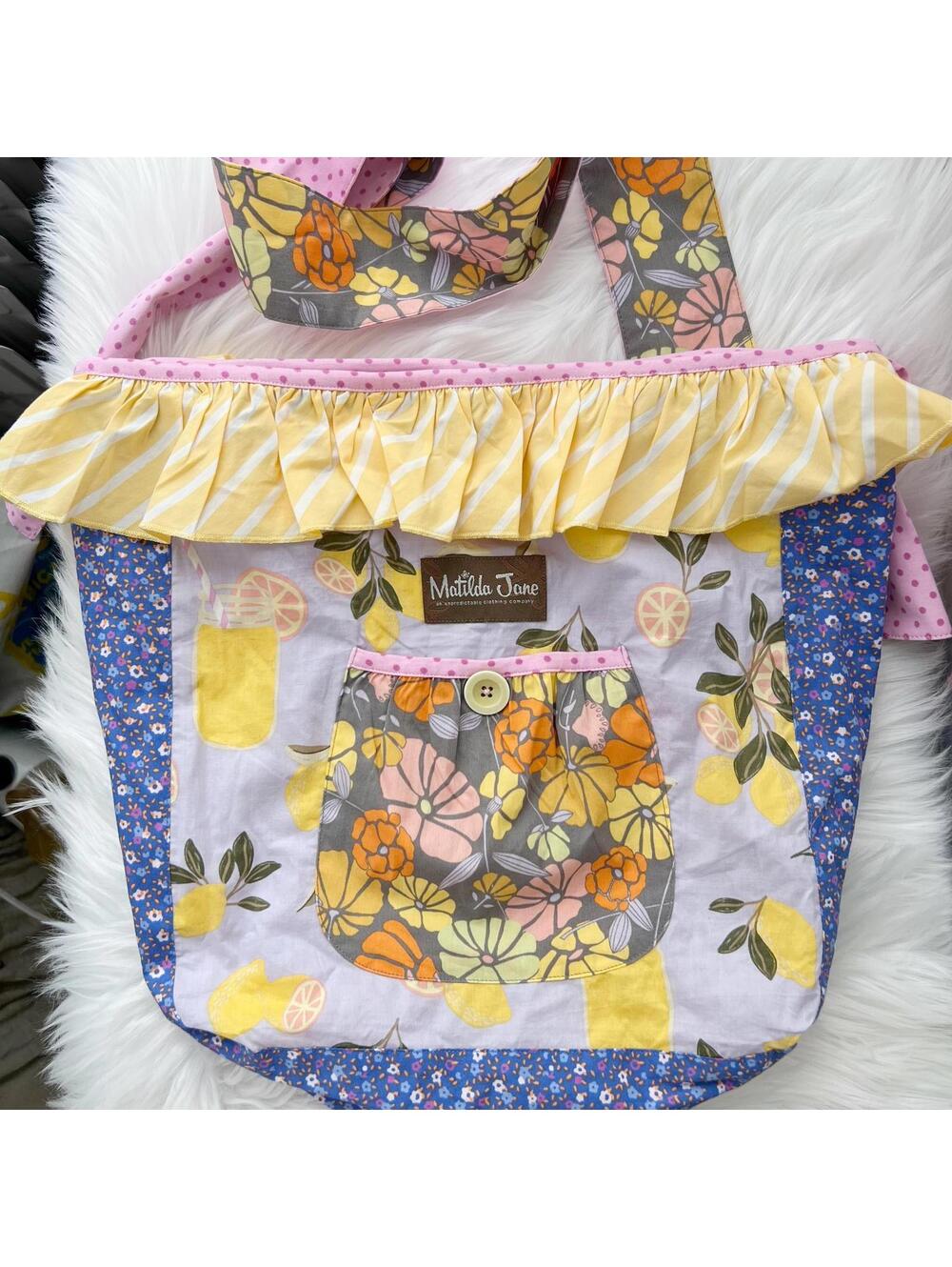 Matilda Jane - Lemonade ruffled reversible cotton shoulder bag